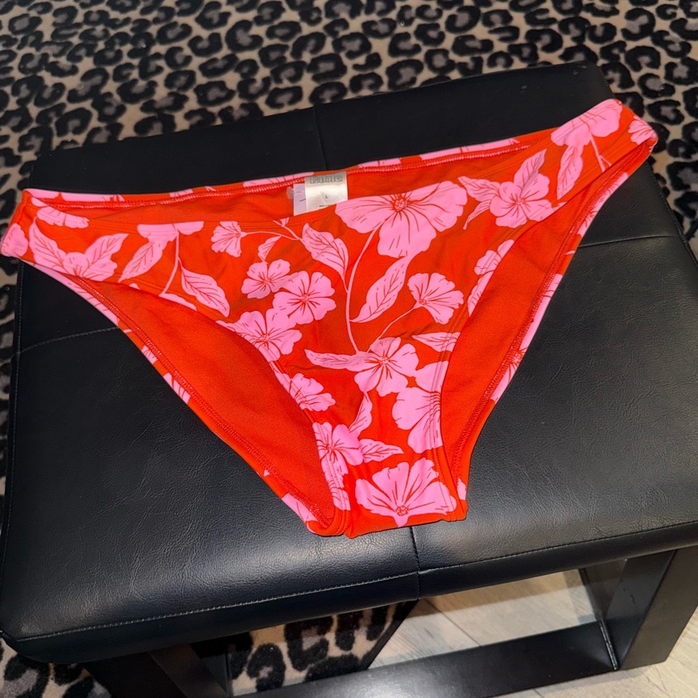 Floral Bikini Bottoms in Red and Pink